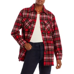 Hot Sale 😉 AQUA Plaid Button Front Jacket - 100% Exclusive Red Tartan ⭐