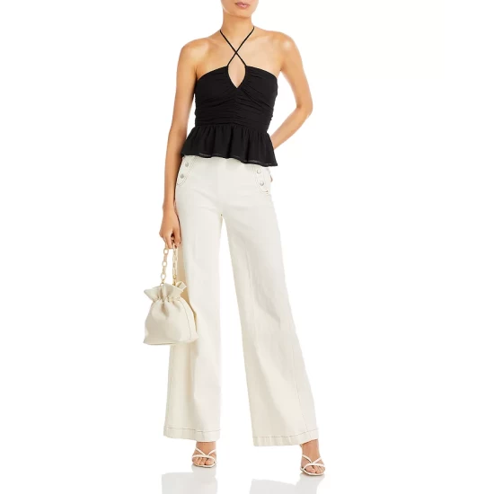 Promo ⌛ AQUA Peplum Halter Top - 100% Exclusive Black ⌛ 2 Promo ⌛ AQUA Peplum Halter Top - 100% Exclusive Black ⌛ - Image 2