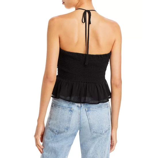 Promo ⌛ AQUA Peplum Halter Top - 100% Exclusive Black ⌛ 3 Promo ⌛ AQUA Peplum Halter Top - 100% Exclusive Black ⌛ - Image 3