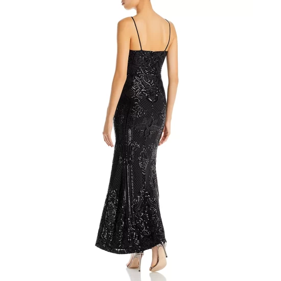 New 🌟 AQUA Sequined Long Gown - 100% Exclusive Black ⭐ 4 New 🌟 AQUA Sequined Long Gown - 100% Exclusive Black ⭐ - Image 4