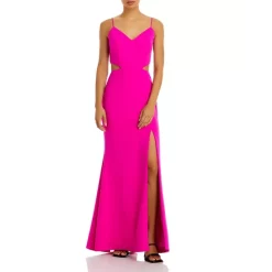 Top 10 😍 AQUA Scuba Crepe Side Cutout Gown - 100% Exclusive Fushia ⭐