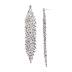 Wholesale 🌟 AQUA Pavé Chandelier Earrings - 100% Exclusive Silver ⭐