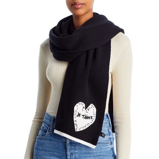 Outlet ๐ฅฐ AQUA Embroidered Heart Scarf - 100% Exclusive Black/white ๐ 1 Outlet ๐ฅฐ AQUA Embroidered Heart Scarf - 100% Exclusive Black/white ๐