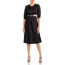 New 🎉 AQUA Cutout O Ring Midriff 😀 Dress - 100% Exclusive Black ✨