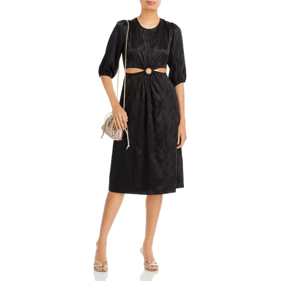 New 🎉 AQUA Cutout O Ring Midriff 😀 Dress - 100% Exclusive Black ✨ 2 New 🎉 AQUA Cutout O Ring Midriff 😀 Dress - 100% Exclusive Black ✨ - Image 2