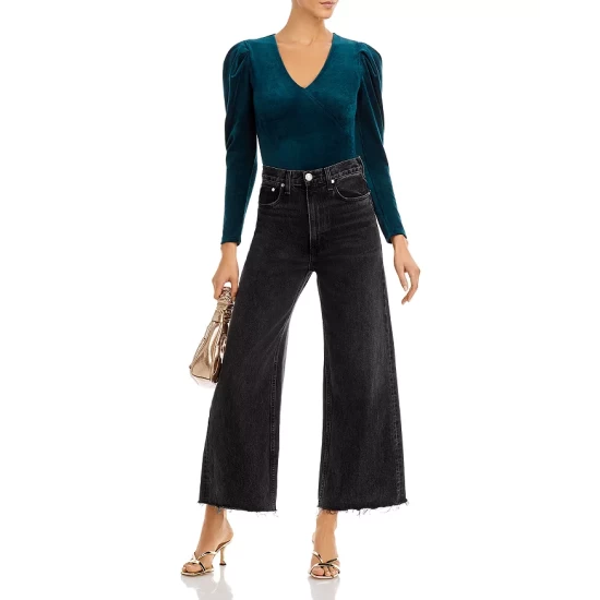 Outlet โ AQUA Velvet Puff Sleeve Bodysuit - 100% Exclusive Hunter Green ๐ 2 Outlet โ AQUA Velvet Puff Sleeve Bodysuit - 100% Exclusive Hunter Green ๐ - Image 2