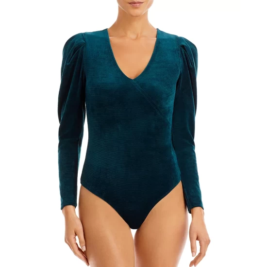 Outlet โ AQUA Velvet Puff Sleeve Bodysuit - 100% Exclusive Hunter Green ๐ 4 Outlet โ AQUA Velvet Puff Sleeve Bodysuit - 100% Exclusive Hunter Green ๐ - Image 4