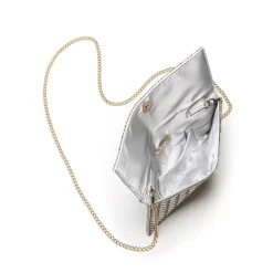 Brand new 🥰 AQUA Megan Crystal Beaded Clutch - 100% Exclusive Silver/gold ✨ -AQUA Elegant shop unnamed file 2064