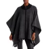 Deals 💯 AQUA Ruana Knitted Zippered Poncho - 100% Exclusive Gray ⌛