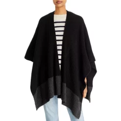 Best Pirce โญ AQUA Ruana Knitted Color-blocked Border Wrap - 100% Exclusive Green โจ