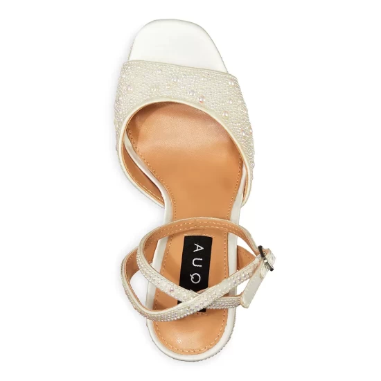 Outlet โจ AQUA ๐ Women's Leslp Ankle Strap Platform High Heel ๐ Sandals - 100% Exclusive Pearl โ 3 Outlet โจ AQUA ๐ Women's Leslp Ankle Strap Platform High Heel ๐ Sandals - 100% Exclusive Pearl โ - Image 3