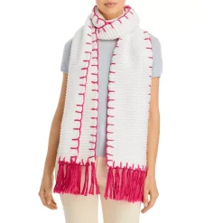 Deals ⌛ AQUA Whipstitch Scarf - 100% Exclusive Black/white 🤩 -AQUA Elegant shop unnamed file 2110