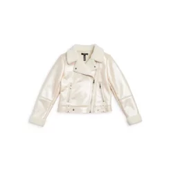 Cheapest ❤️ AQUA 💯 Girls' Faux Shearling Aviator Jacket, Big Kid - 100% Exclusive Champagne ❤️