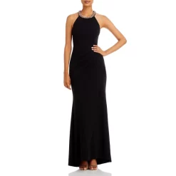 Budget ✔️ AQUA Chain Neck Evening Gown - 100% Exclusive Black/gold 🔔