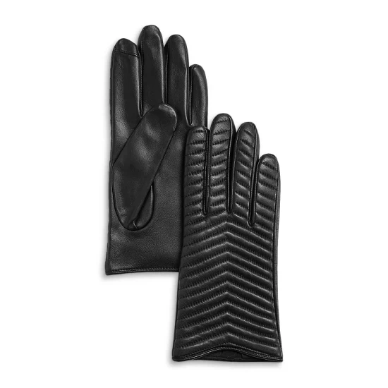 Best Sale ❤️ AQUA Quilted Leather Tech Gloves - 100% Exclusive Black 🔥 1 Best Sale ❤️ AQUA Quilted Leather Tech Gloves - 100% Exclusive Black 🔥