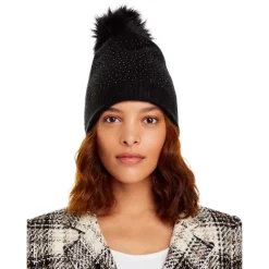 Promo ✔️ AQUA Faux Fur Pom Pom Hat - 100% Exclusive Black 🎉