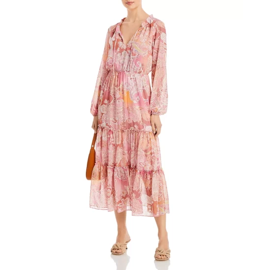 New โ AQUA Paisley Tiered ๐ Dress - 100% Exclusive Pink Multi โ๏ธ 2 New โ AQUA Paisley Tiered ๐ Dress - 100% Exclusive Pink Multi โ๏ธ - Image 2