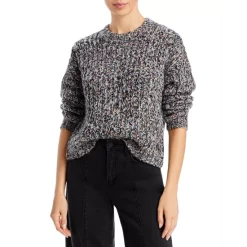 Cheapest 👏 AQUA Rainbow Yarn Crewneck Sweater - 100% Exclusive Black Twist ❤️