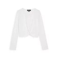 Brand new โจ AQUA ๐ฏ Girls' Long Sleeve Twisted Front Top - Big Kid Black โ๏ธ