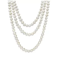 Buy 💯 AQUA Freshwater Pearl Strand Necklace In Sterling Silver, 60" - 100% Exclusive 🎉