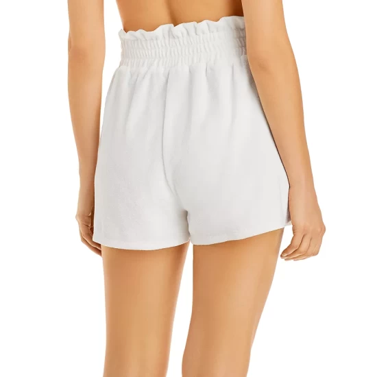 Brand new ✔️ AQUA Smocked Terrycloth Shorts - 100% Exclusive White ❤️ 2 Brand new ✔️ AQUA Smocked Terrycloth Shorts - 100% Exclusive White ❤️ - Image 2