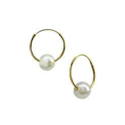 Buy ๐งจ AQUA Cultured Freshwater Pearl Hoop Earrings - 100% Exclusive White/silver โ