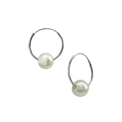 Buy 🧨 AQUA Cultured Freshwater Pearl Hoop Earrings - 100% Exclusive White/silver ⌛ -AQUA Elegant shop unnamed file 2233