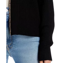 Budget ❤️ AQUA Chain Detail Cardigan Sweater - 100% Exclusive Black 🥰 -AQUA Elegant shop unnamed file 224