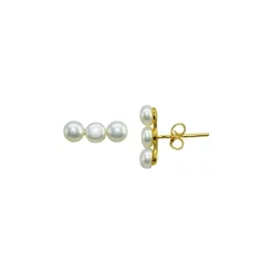 Best deal ๐ AQUA Cultured Freshwater Pearl Trio Bar Stud Earrings - 100% Exclusive White/gold โ๏ธ