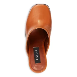New 👍 AQUA 🎉 Women's Moda Square Toe High Heel Mules - 100% Exclusive Cognac Leather ❤️ 7 New 👍 AQUA 🎉 Women's Moda Square Toe High Heel Mules - 100% Exclusive Cognac Leather ❤️ -AQUA Elegant shop unnamed file 2246