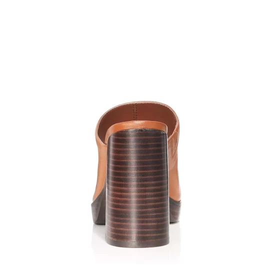 New 👍 AQUA 🎉 Women's Moda Square Toe High Heel Mules - 100% Exclusive Cognac Leather ❤️ 4 New 👍 AQUA 🎉 Women's Moda Square Toe High Heel Mules - 100% Exclusive Cognac Leather ❤️ - Image 4