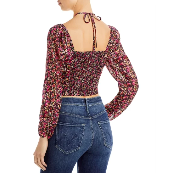 Best Pirce 🛒 AQUA Ditsy Floral Print Top - 100% Exclusive Black/pink/orange ✔️ 3 Best Pirce 🛒 AQUA Ditsy Floral Print Top - 100% Exclusive Black/pink/orange ✔️ - Image 3