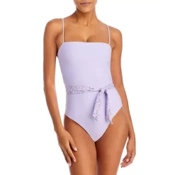 Coupon ✔️ AQUA Bandana Belted One-Piece Swimsuit - 100% Exclusive Lavender ✨