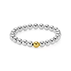 Best reviews of ๐งจ AQUA Sterling Silver Beaded Stretch Bracelet - 100% Exclusive Silver/gold ๐