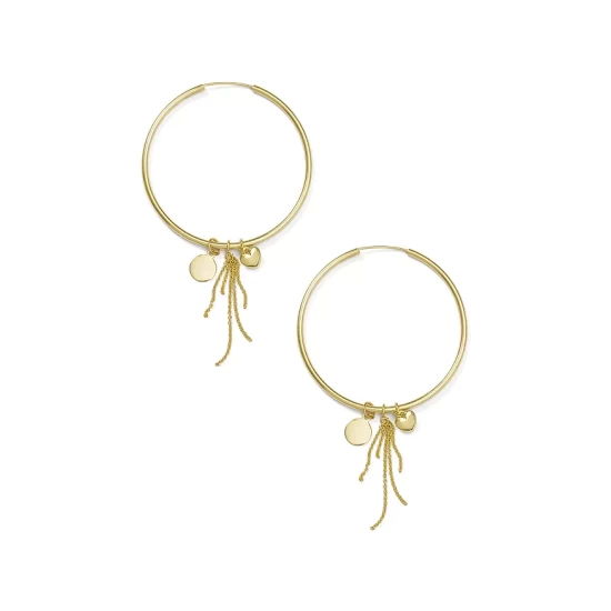 Outlet 🔔 AQUA Hoop Earrings In 18K Gold-Plated Sterling Silver Or Sterling Silver - 100% Exclusive 🛒 4 Outlet 🔔 AQUA Hoop Earrings In 18K Gold-Plated Sterling Silver Or Sterling Silver - 100% Exclusive 🛒 - Image 4