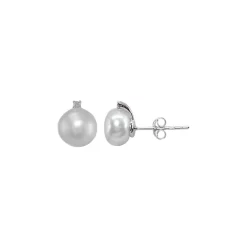 Best reviews of 🥰 AQUA Pavé & Cultured Freshwater Pearl Stud Earrings In Sterling Silver - 100% Exclusive White/silver ❤️