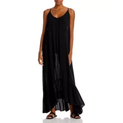 Buy ๐ AQUA Maxi ๐งจ Dress Cover-Up Black โค๏ธ