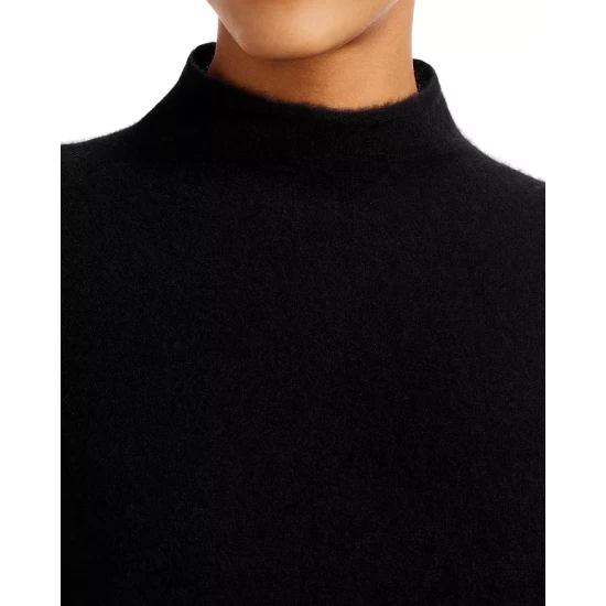 Best Sale ⌛ AQUA Rolled Edge Mock Neck Cashmere Sweater - 100% Exclusive Black 😀 5 Best Sale ⌛ AQUA Rolled Edge Mock Neck Cashmere Sweater - 100% Exclusive Black 😀 - Image 5