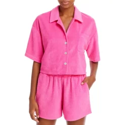 Deals 🎁 AQUA Cropped Terrycloth Shirt - 100% Exclusive White 🎁