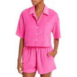 Deals 🎁 AQUA Cropped Terrycloth Shirt - 100% Exclusive White 🎁 -AQUA Elegant shop unnamed file 2383