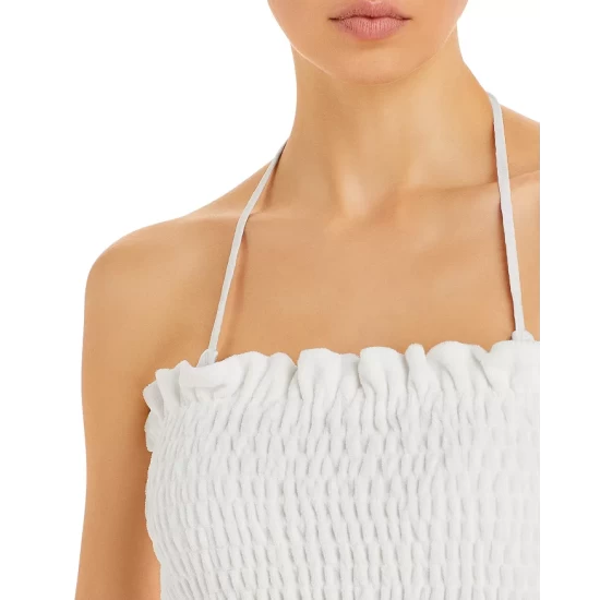 Hot Sale ๐ AQUA Smocked Terrycloth Mini Dress Swim Coverup - 100% Exclusive Pink ๐ 4 Hot Sale ๐ AQUA Smocked Terrycloth Mini Dress Swim Coverup - 100% Exclusive Pink ๐ - Image 4