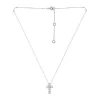 Promo ✨ AQUA Cubic Zirconia Cross Pendant Necklace In Sterling Silver, 15.5"-17.5" - 100% Exclusive ⭐