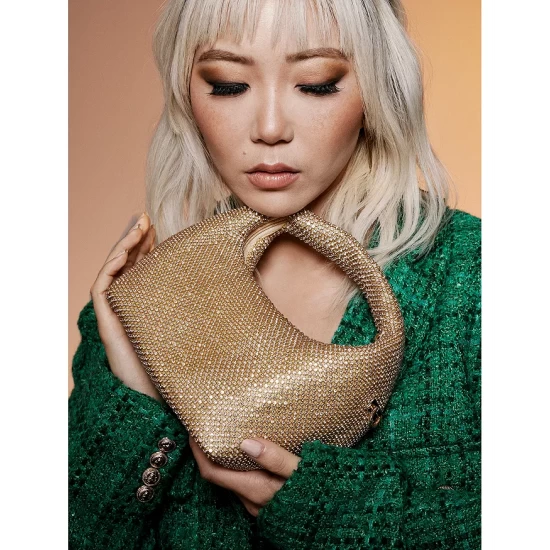 Cheapest ๐ AQUA Mini Rhinestone Hobo Bag - 100% Exclusive Gold ๐ 8 Cheapest ๐ AQUA Mini Rhinestone Hobo Bag - 100% Exclusive Gold ๐ - Image 8