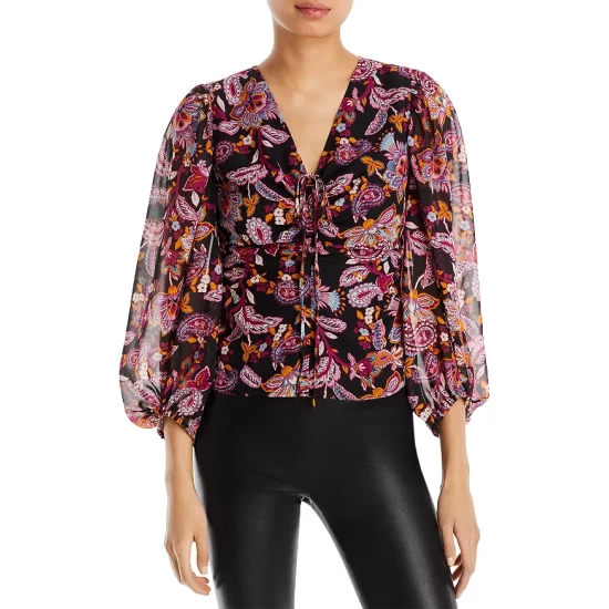 Deals 🔥 AQUA Floral Paisley Blouse - 100% Exclusive Black Paisley 🎁 1 Deals 🔥 AQUA Floral Paisley Blouse - 100% Exclusive Black Paisley 🎁