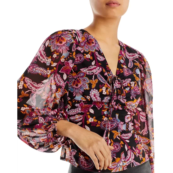 Deals 🔥 AQUA Floral Paisley Blouse - 100% Exclusive Black Paisley 🎁 4 Deals 🔥 AQUA Floral Paisley Blouse - 100% Exclusive Black Paisley 🎁 - Image 4