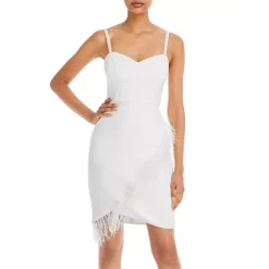 Hot Sale β¨ AQUA Feather Trim π€© Dress - 100% Exclusive Gardenia π₯°