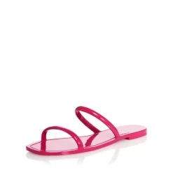 Brand new ✨ AQUA 😍 Women's Square Toe Jelly Flat Slide 🌟 Sandals - 100% Exclusive Prata Meta ⭐