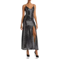 Promo ๐ AQUA Metallic Sequin Maxi Dress - 100% Exclusive Black/silver ๐ฏ