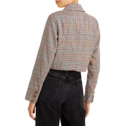 Deals 🌟 AQUA Plaid Cropped Blazer - 100% Exclusive Ivory Multi ❤️ -AQUA Elegant shop unnamed file 2452