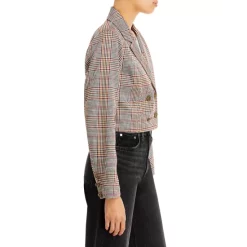 Deals 🌟 AQUA Plaid Cropped Blazer - 100% Exclusive Ivory Multi ❤️ -AQUA Elegant shop unnamed file 2454